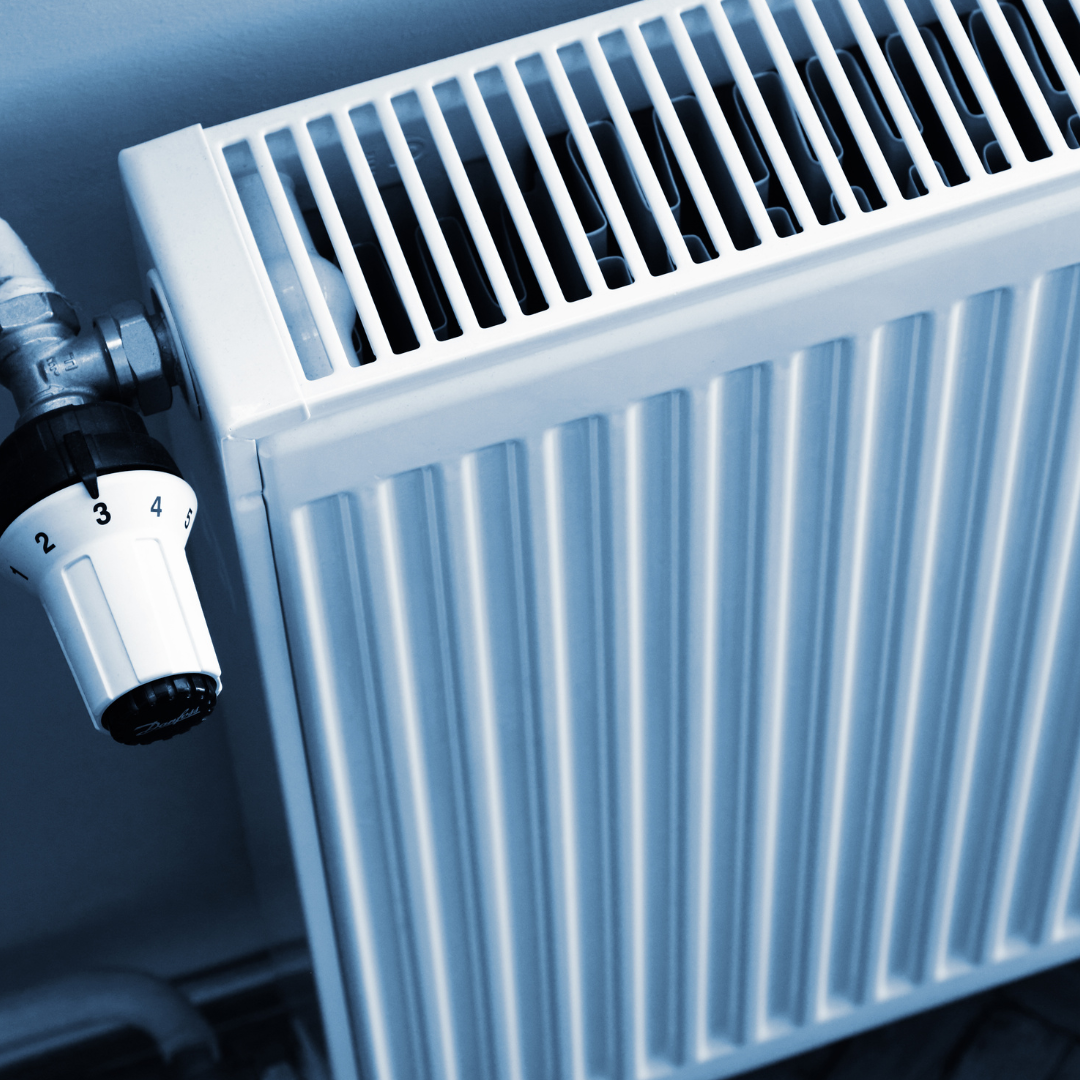 white radiator from above angle