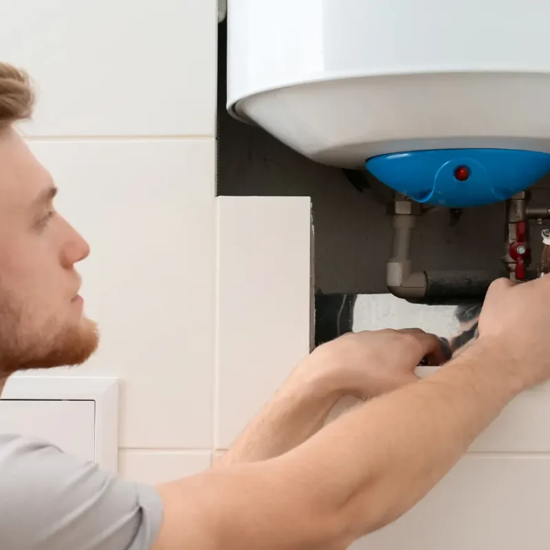 electrical boiler specialist adjusting boiler